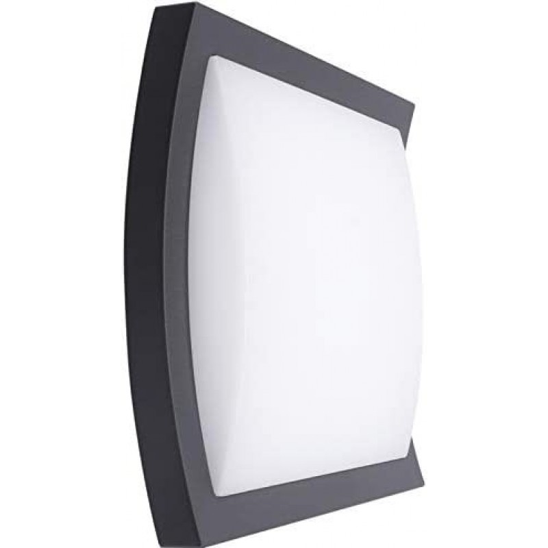164,95 € Free Shipping | Outdoor wall light 20W Square Shape 24×24 cm. LED Terrace, garden and public space. PMMA. Gray Color