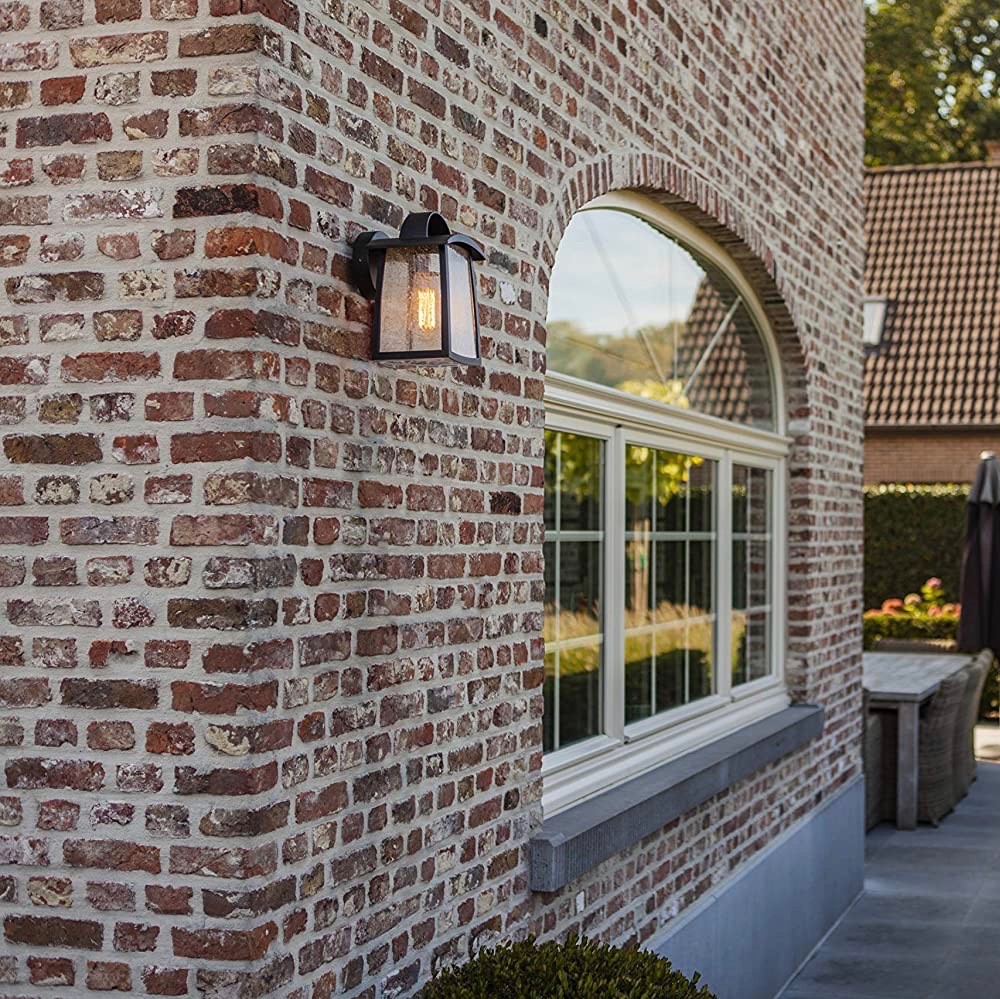 83,95 € Free Shipping | Outdoor wall light 60W 28×19 cm. Aluminum and crystal. Black Color