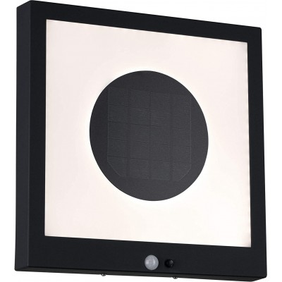 98,95 € Envio grátis | Aplique de parede ao ar livre 1W 3000K Luz quente. 30×30 cm. Recarga solar Alumínio e pmma. Cor antracite