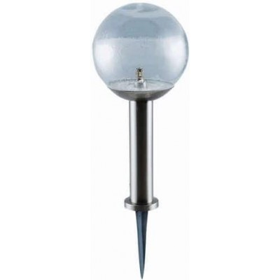 Luminous beacon 2W Spherical Shape 60 cm. Ground fixing by stake Terrace, garden and public space. Modern Style. Crystal and Glass. Black Color