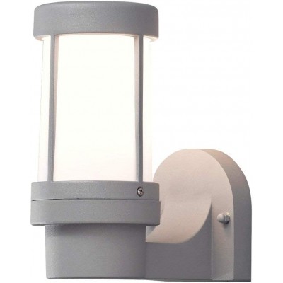 Настенный светильник для улицы 60W Цилиндрический Форма 24×19 cm. Спальная комната, терраса и сад. Алюминий. Серый Цвет