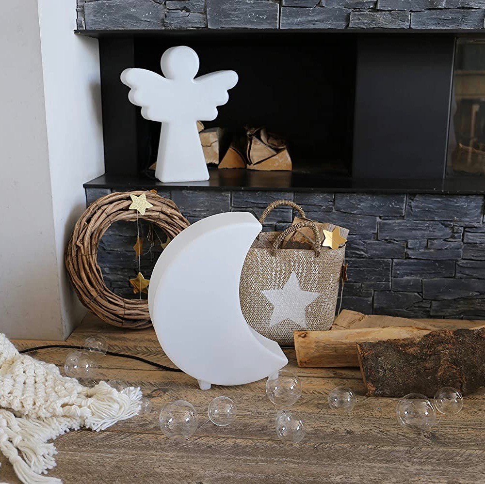 98,95 € Envoi gratuit | Lampe de table 9W 43×38 cm. Conception de la lune Pmma. Couleur blanc
