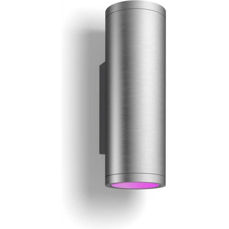 237,95 € Envoi gratuit | Applique murale d'extérieur Philips Façonner Cylindrique 24×12 cm. LED bidirectionnelles. RVB multicolore. Alexa et Google Home Terrasse, jardin et espace publique. Style moderne. Acier inoxidable et Aluminium. Couleur gris