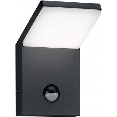 Applique da esterno Trio 9W Forma Quadrata 16×11 cm. LED con sensore Corridoio. Stile moderno. PMMA. Colore nero