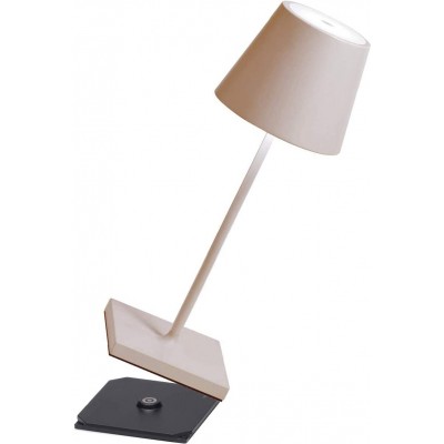 152,95 € Free Shipping | Outdoor lamp 2W 2700K Very warm light. Conical Shape 30×11 cm. Contact charging station Living room, dining room and bedroom. Modern Style. Aluminum and Metal casting. Sand Color