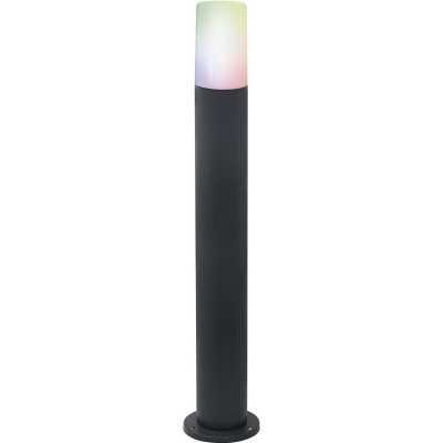 Farol luminoso 10W 3000K Luz quente. Forma Cilíndrica 80×9 cm. LED reguláveis RGB multicolorido Terraço, jardim e espaço publico. Alumínio e Metais. Cor cinza