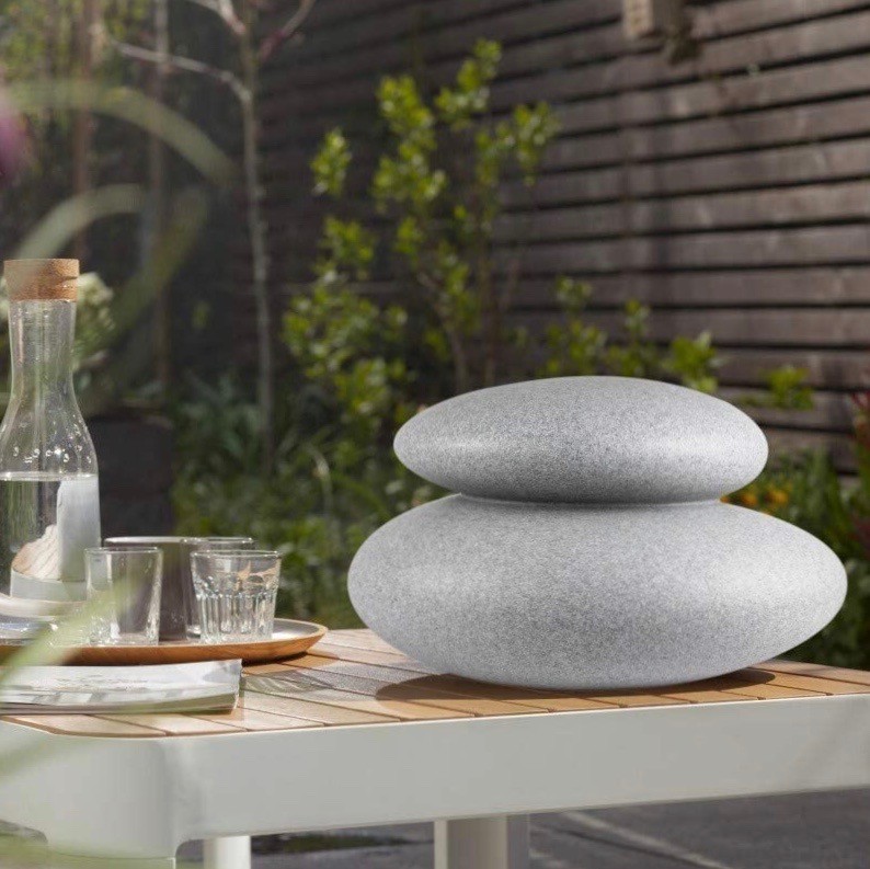 169,95 € Envío gratis | Lámpara de exterior 9W 39×29 cm. Diseño en forma de piedra Polietileno. Color gris