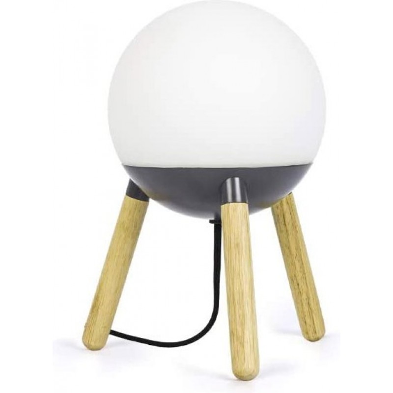 155,95 € Free Shipping | Table lamp 40W Spherical Shape 30×19 cm. Mounting on tripod Living room, dining room and bedroom. PMMA, Metal casting and Wood. White Color