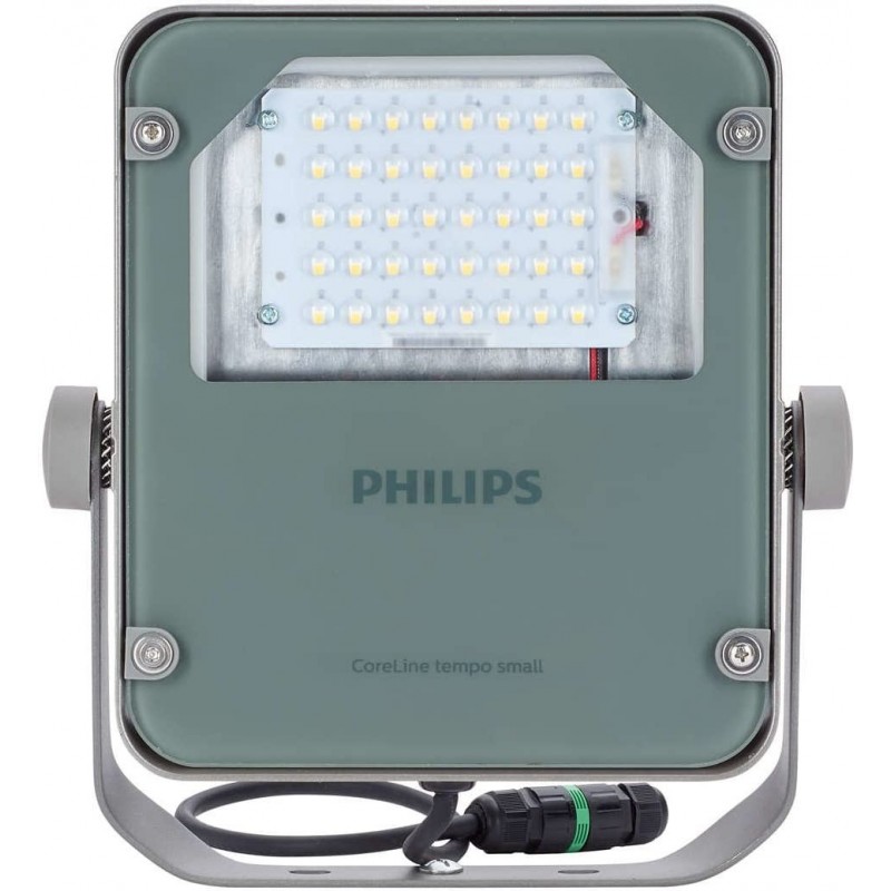 199,95 € Envío gratis | Foco proyector exterior Philips 38W 29×25 cm. LED orientable Aluminio. Color gris