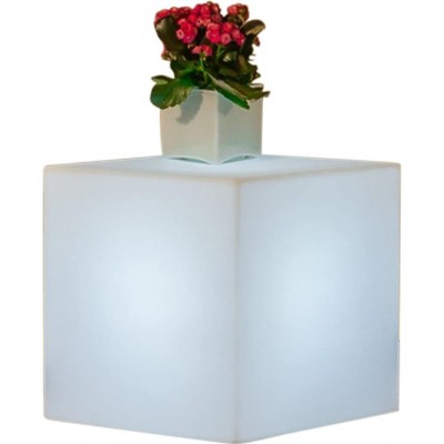 Outdoor lamp Cubic Shape 40×40 cm. LED Terrace, garden and public space. Acrylic and Polyethylene. White Color