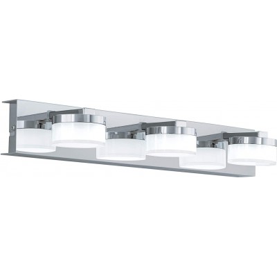 Aplique de pared interior Eglo 4.5W 3000K Luz cálida. 45×13 cm. Triple foco Pmma. Color plata