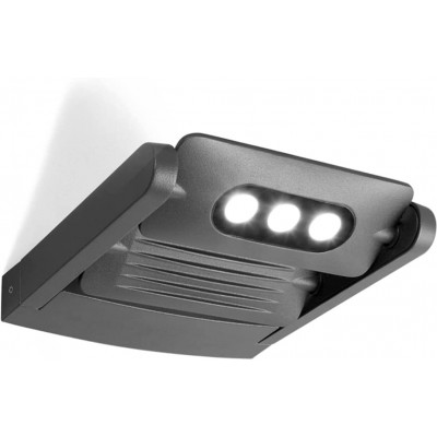 Aplique de parede ao ar livre 3W 25×21 cm. Ajustável Alumínio e metais. Cor preto