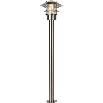 214,95 € Free Shipping | Luminous beacon 60W Cylindrical Shape 100×22 cm. Terrace, garden and public space. Aluminum and Glass. Plated chrome Color