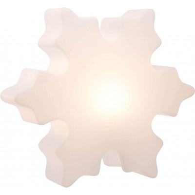 Lâmpada de exterior 6W 60×55 cm. Recarga solar. design em forma de floco de neve Terraço, jardim e espaço publico. Polietileno. Cor branco