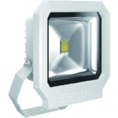 Holofote externo Forma Quadrado 27×24 cm. LED ajustável Terraço, jardim e espaço publico. Alumínio e Vidro. Cor branco