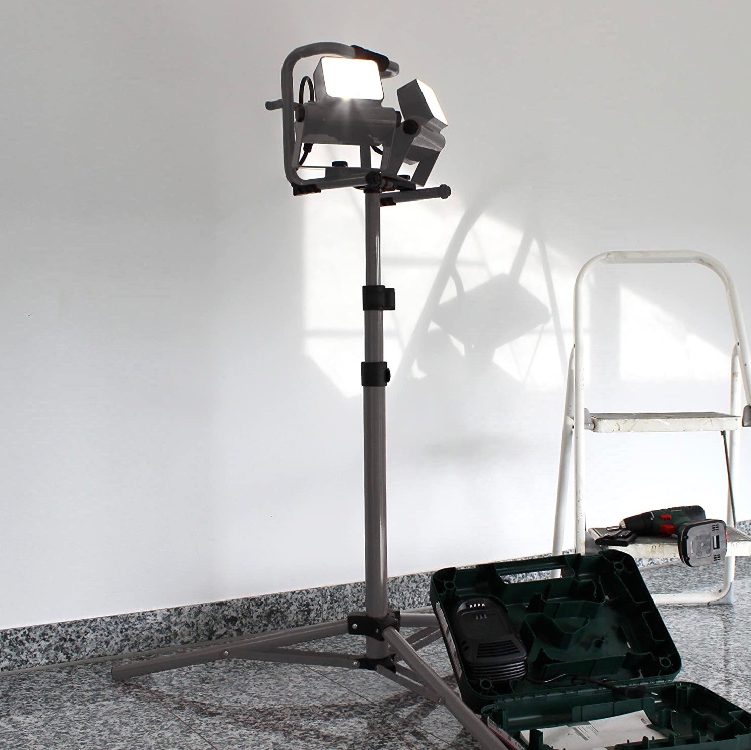 66,95 € Free Shipping | Flood and spotlight 30W 38×26 cm. Double adjustable LED spotlight Aluminum. Black Color