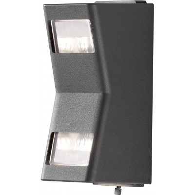 129,95 € Free Shipping | Outdoor wall light 6W Rectangular Shape 23×11 cm. Bidirectional light output Terrace, garden and public space. Modern Style. Metal casting. Anthracite Color