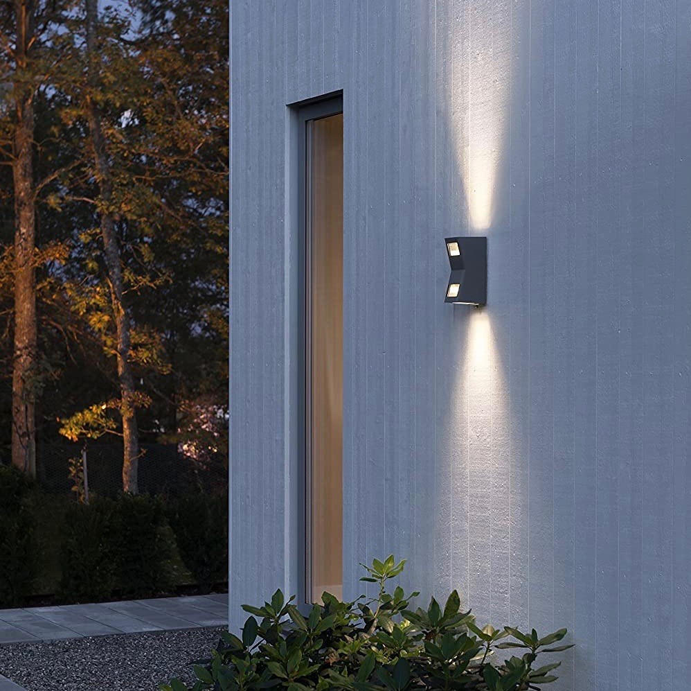124,95 € Free Shipping | Outdoor wall light 6W 23×11 cm. Bidirectional light output Metal casting. Anthracite Color