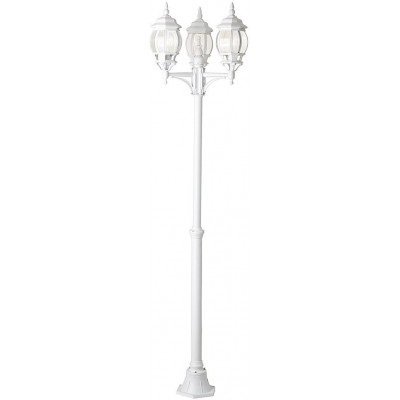 Lámpara de exterior 60W 235×52 cm. Triple foco Salón, cocina y dormitorio. Estilo moderno. Aluminio y Vidrio. Color blanco