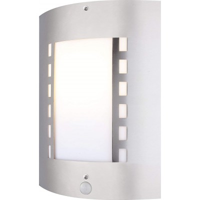 Outdoor wall light 60W Rectangular Shape 30×23 cm. Terrace, garden and public space. Modern Style. Stainless steel and PMMA. Silver Color