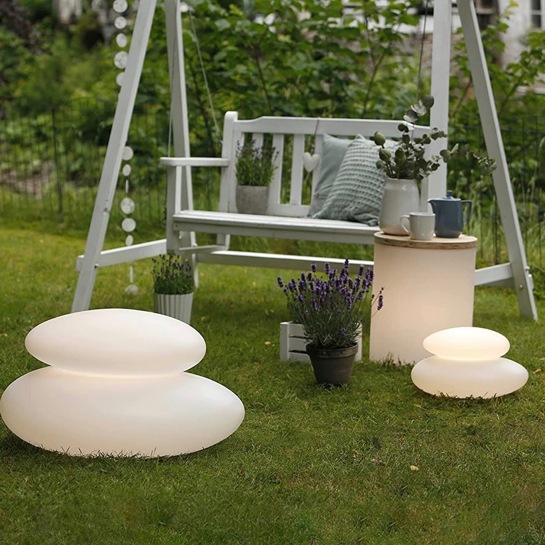 303,95 € Free Shipping | Outdoor lamp 9W 69×55 cm. Stone shaped design Polyethylene. White Color