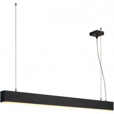 Lampada a sospensione 50W Forma Estesa 101×7 cm. Soggiorno, camera da letto e atrio. Alluminio e PMMA. Colore nero