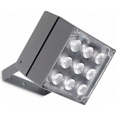 109,95 € Free Shipping | Flood and spotlight Cubic Shape 14 cm. 9 adjustable LED light points. Ground fixing by stake Terrace, garden and public space. Aluminum. Gray Color