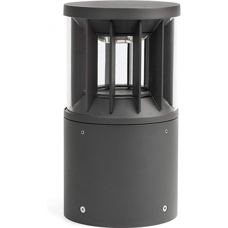 368,95 € Envio grátis | Farol luminoso 14W 3000K Luz quente. Forma Cilíndrica Ø 16 cm. Terraço, jardim e espaço publico. Alumínio. Cor cinza