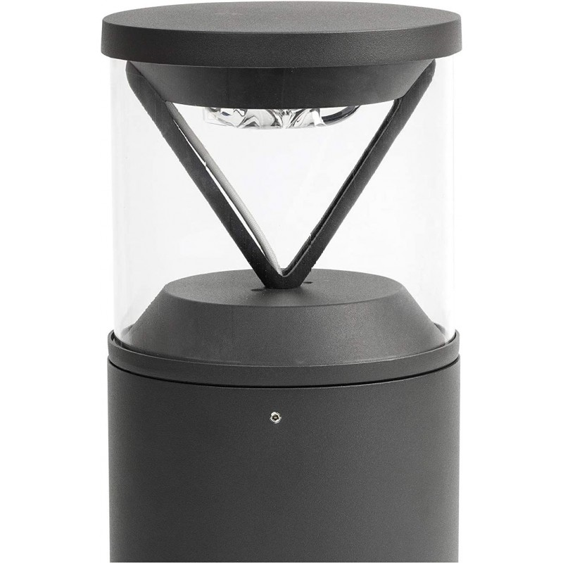 337,95 € Free Shipping | Luminous beacon 14W 2700K Very warm light. Cylindrical Shape Ø 16 cm. Terrace, garden and public space. Aluminum. Gray Color